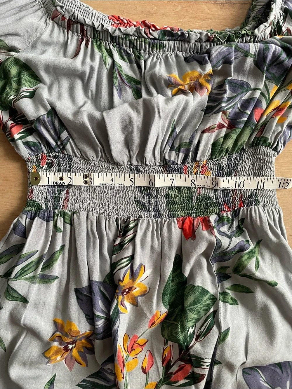 PATRONS OF PEACE Gray Floral Maxi Dress with Smocked Waist - Picture 10 of 11